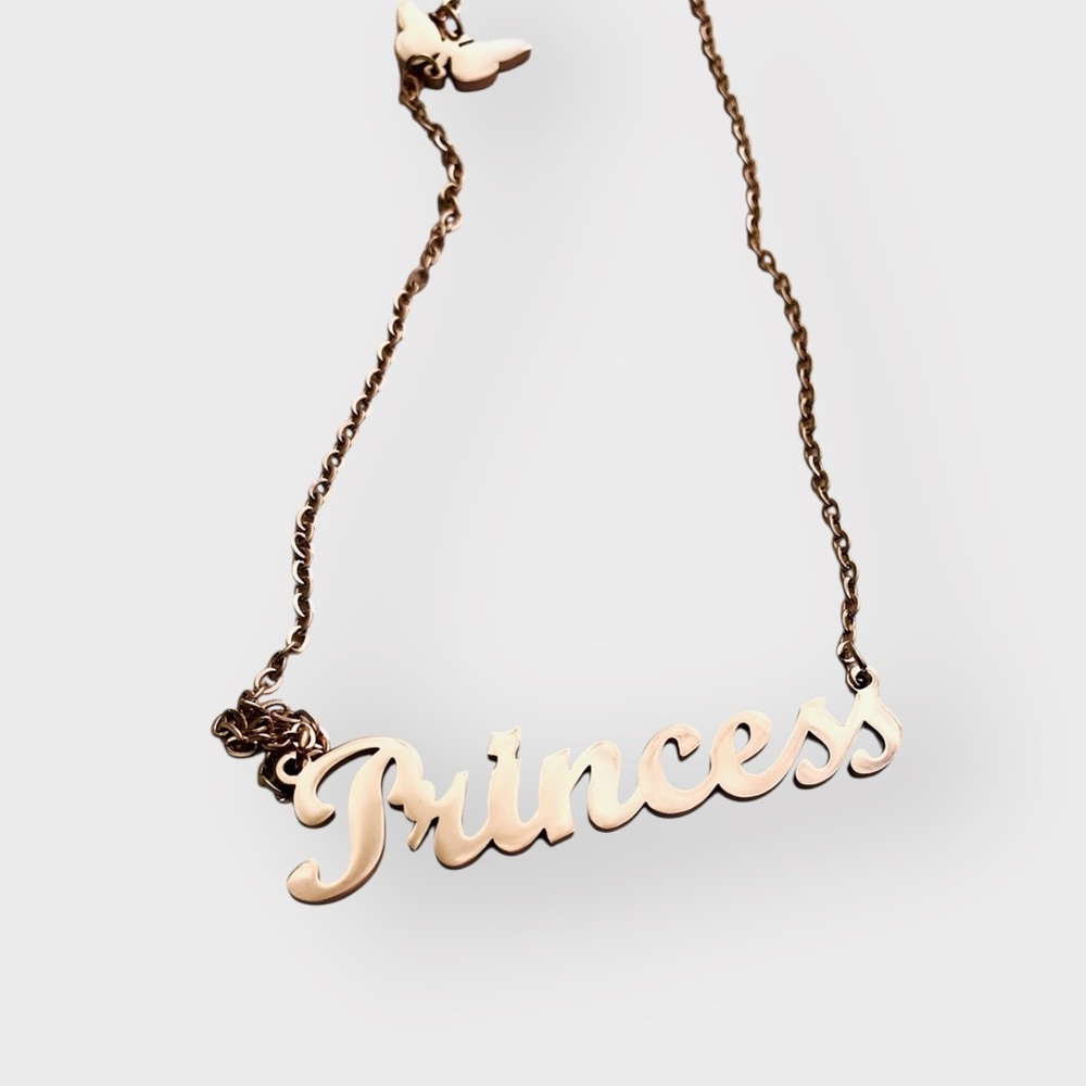 Rose Gold Titanium Stainless Steel Princess Necklace Custom Handcrafted - Picture 8 of 11